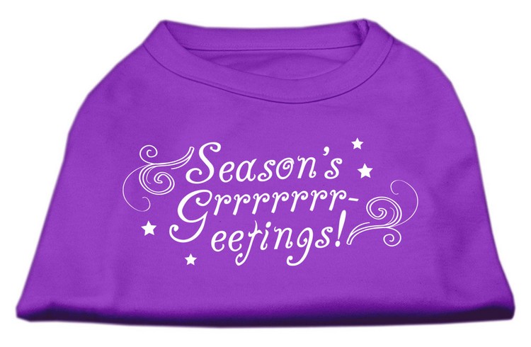 Seasons Greetings Screen Print Shirt Purple L